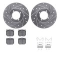 Dynamic Friction Co 7512-67008, Rotors-Drilled and Slotted-Silver w/ 5000 Advanced Brake Pads incl. Hardware, Zinc Coat 7512-67008